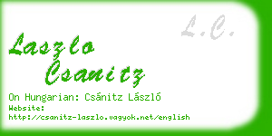 laszlo csanitz business card
